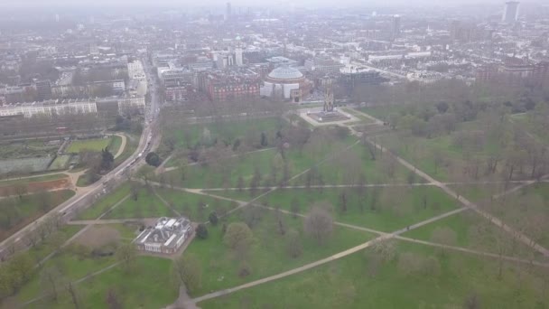 Air View London Hyde Park United Kingdom Drone Top View — стоковое видео