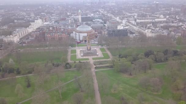 Air View London Hyde Park United Kingdom Drone Top View — стоковое видео