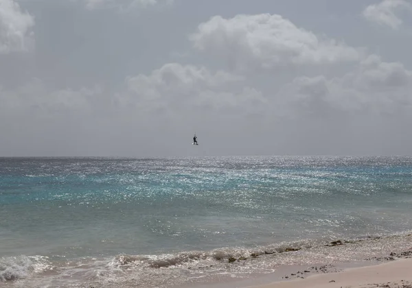 Kitesurfing Karaibów Bonaire Wyspa Sporty Wodne — Zdjęcie stockowe