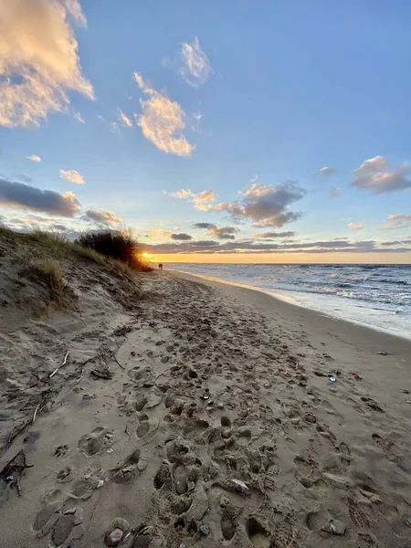 Bałtyk Morze Bałtyckie Jesienne Wybrzeże Plaża Bolderaja Ryga Łotwa — Zdjęcie stockowe