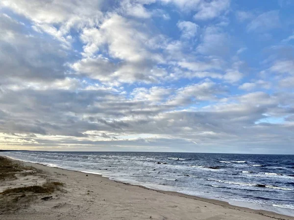 Baltic Sea Autumn Coast Sea Beach Saulkrasti Latvia — 스톡 사진