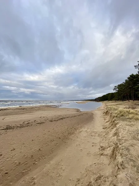 Oostzee Herfstkust Zeestrand Saulkrasti Letland — Stockfoto