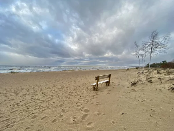 Baltic Sea Autumn Coast Sea Beach Saulkrasti Latvia — 스톡 사진