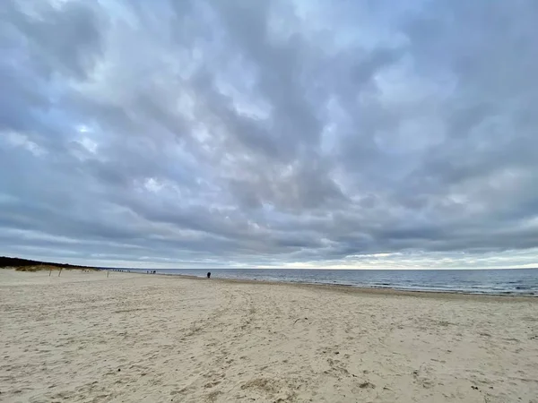 Mar Baltico Spiaggia Costa Autunnale Bolderaja Riga Lettonia — Foto Stock