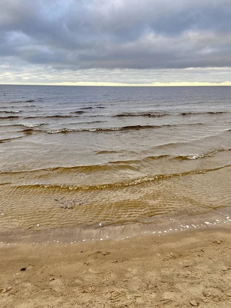 Ostsee Herbst Küste Strand Bolderaja Riga Lettland — Stockfoto