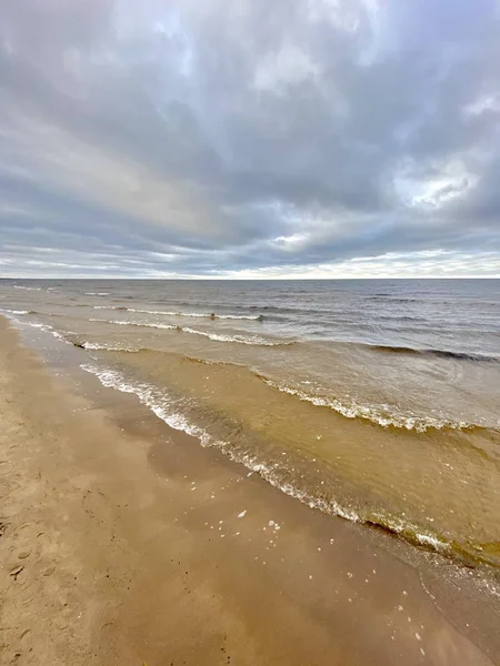 Baltic Sea Autumn Coast Beach Bolderaja Riga Latvia — 스톡 사진