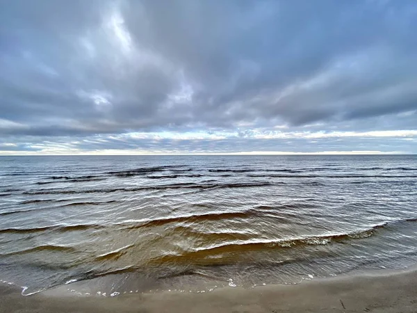 Βαλτική Θάλασσα Ακτή Φθινόπωρο Παραλία Bolderaja Ρίγα Λετονία — Φωτογραφία Αρχείου