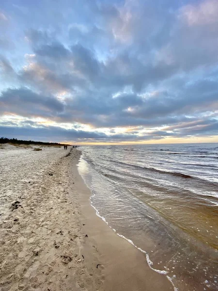 Baltık Denizi Sonbahar Plajı Bolderaja Riga Letonya — Stok fotoğraf