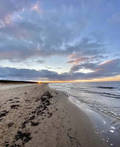Mar Báltico Outono Praia Bolderaja Riga Letónia — Fotografia de Stock