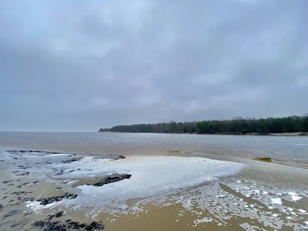 Βαλτική Θάλασσα Ακτή Φθινόπωρο Παραλία Bolderaja Ρίγα Λετονία — Φωτογραφία Αρχείου