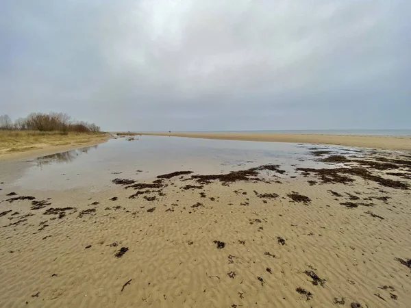 Mar Báltico Costa Otoño Playa Bolderaja Riga Letonia — Foto de Stock