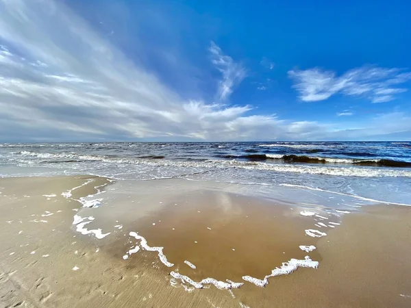 Mar Báltico Costa Primavera Praia Mar Lilaste Letónia — Fotografia de Stock