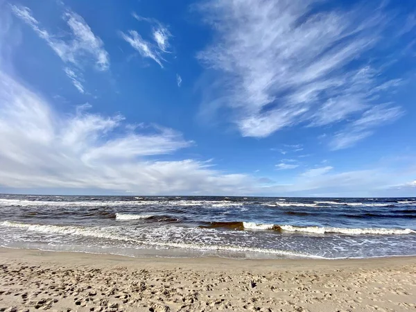 Mar Báltico Costa Primavera Praia Mar Lilaste Letónia — Fotografia de Stock