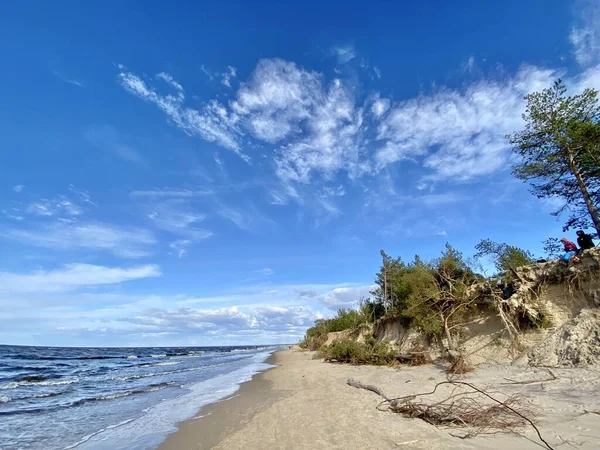 Mar Baltico Costa Primaverile Mare Spiaggia Lilaste Lettonia — Foto Stock