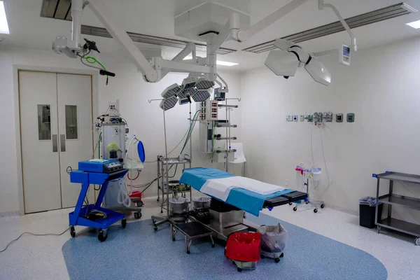 Salle Opération Hôpital Avec Tout Équipement Blanc Bleu — Photo