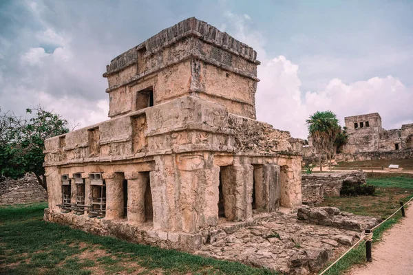 Ερείπια Του Τουλούμ Στην Ακτή Της Καραϊβικής Μεξικό — Φωτογραφία Αρχείου