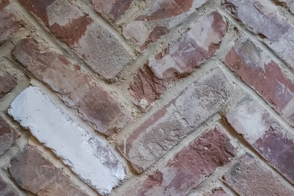 Fishbone tie exposed brickwork detail — Stock Photo, Image