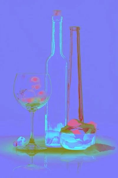 Abstract bottles in blue tones — Stock Photo, Image