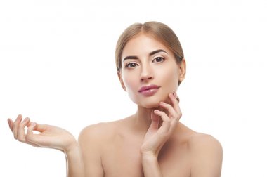 Güzellik kadını gösteren boş palm