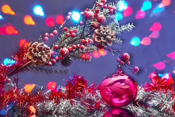 Kerstkaart met versieringen — Stockfoto