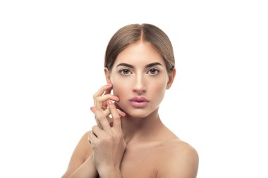 Yüz dokunmadan kadın Güzellik Portresi