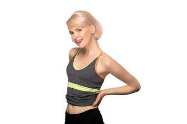 Beyaz arka planda kadın fitness