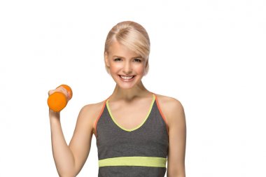 kadın dumbbell ile