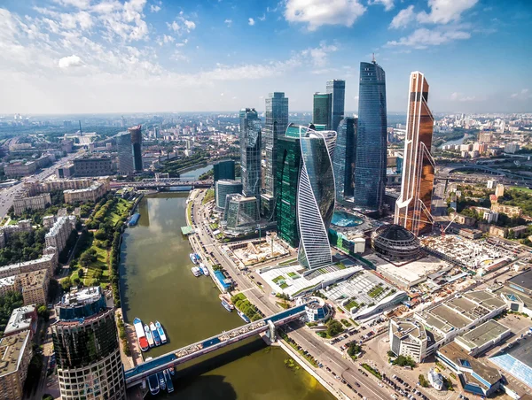 Luchtfoto van Moscow-City — Stockfoto