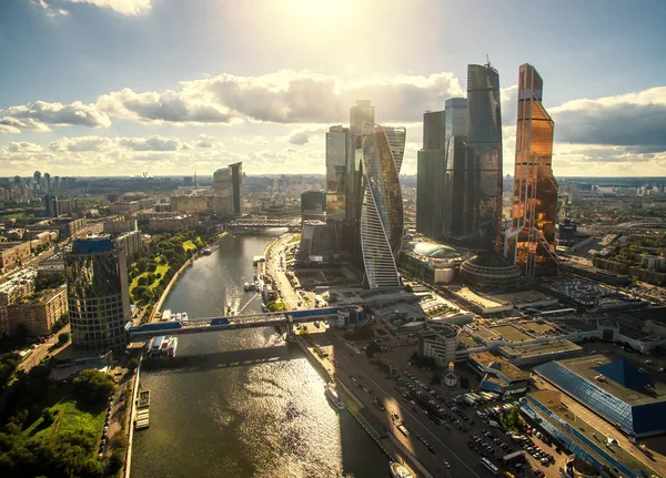 Luchtfoto van Moscow-City — Stockfoto