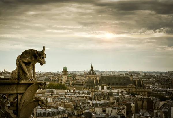 Gargulec na katedry Notre Dame de Paris — Zdjęcie stockowe