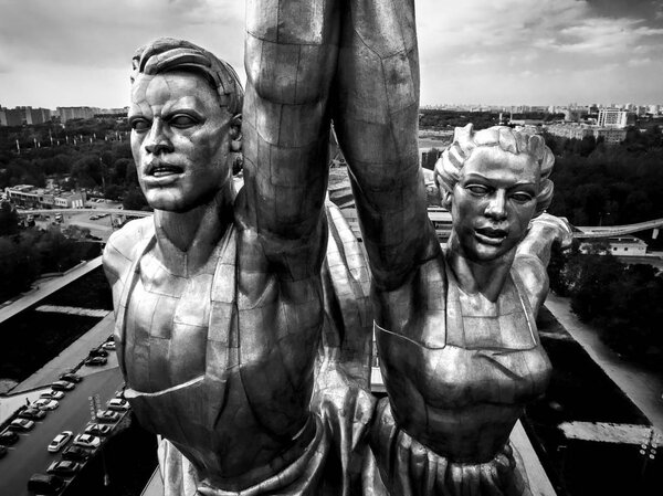 Famous soviet monument Worker and Kolkhoz Woman in Moscow