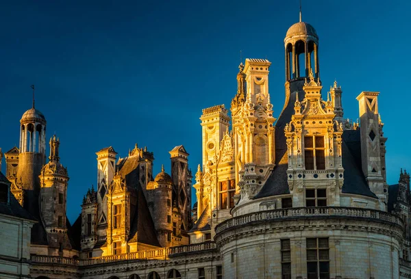 The royal castle Chateau de Chambord at sunset, France — Stock Photo, Image