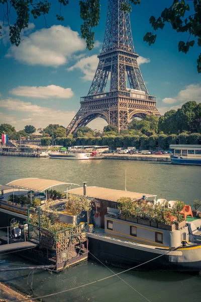 सेन नदी आणि आयफेल टॉवर, पॅरिस — स्टॉक फोटो, इमेज