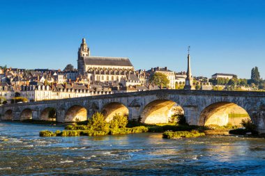 Old bridge over the Loire in Blois, France clipart