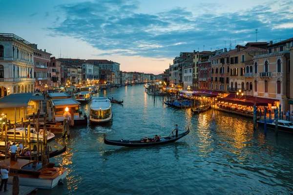 Gran Canal por la noche en Venecia — Foto de Stock