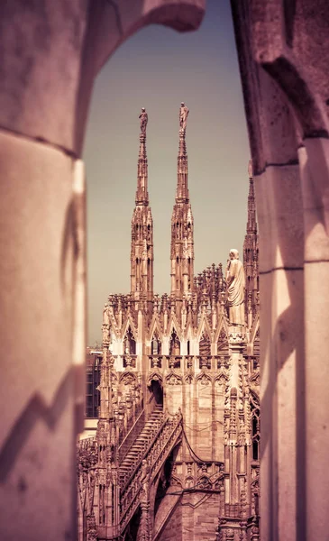 Toit de la cathédrale de Milan — Photo
