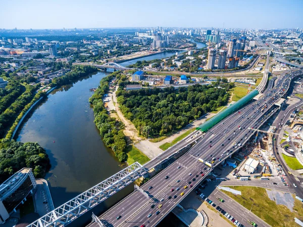 Letecký pohled na Moskvu — Stock fotografie