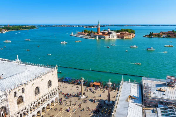 Aerial view of Venice with St Mark`s Square — Stock Photo, Image