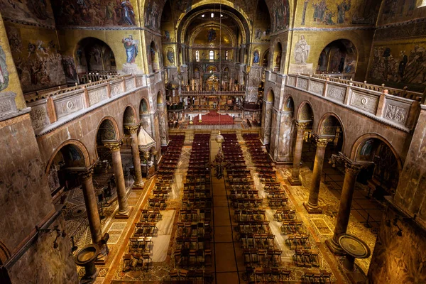 Interior of the Saint Mark`s Basilica in Venice — Stock Photo, Image