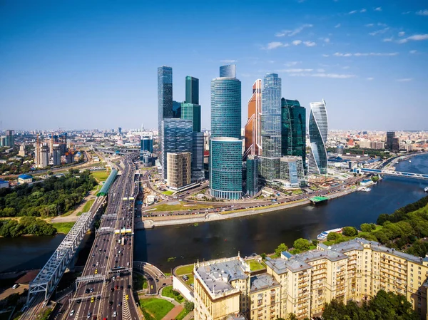 Vue aérienne du centre-ville de Moscou — Photo
