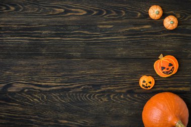 Cadılar Bayramı Balkabağı ve çerezler ile arka plan