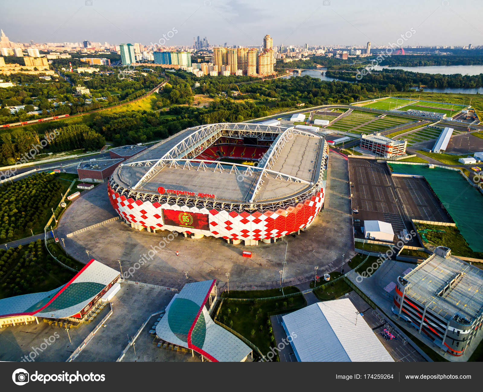Freeway Intersection and Football Stadium Spartak Moscow Otkritie