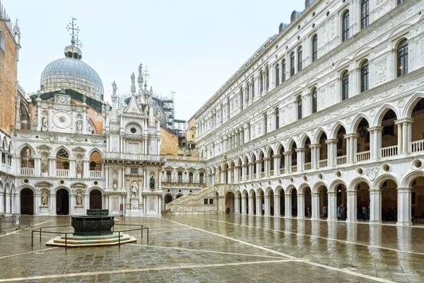 Courtyard of Doge`s Palace in Venice, Italy