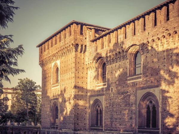 Castel Sforza Castello Sforzesco Mediolanie Zamek Ten Został Zbudowany Wieku — Zdjęcie stockowe
