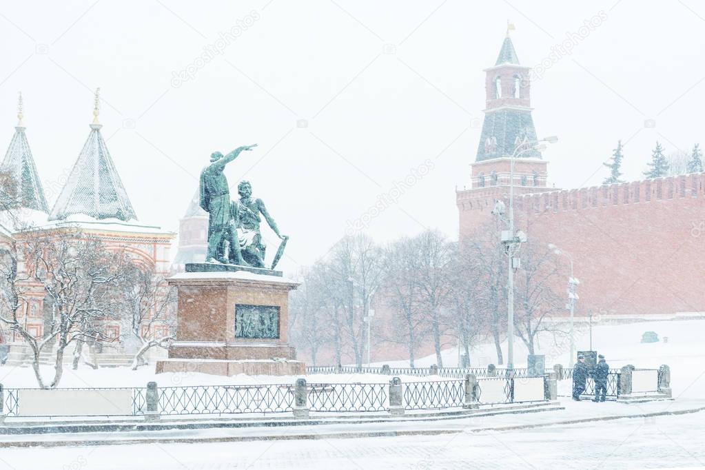 The Red Square in the winter in Moscow, Russia