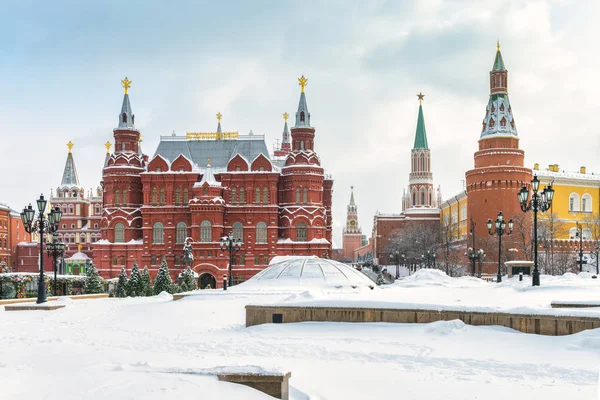莫斯科克里姆林宫在冬季, 俄罗斯 — 图库照片
