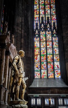 Statue of St Bartholomew Flayed in the Milan Cathedral  clipart