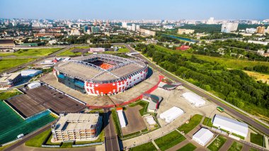 Spartak stadyumu Moskova'da hava panoramik manzaralı
