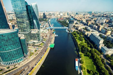 Moskova Moskova Nehri, Rusya ile havadan görünümü