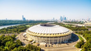 Luzhniki Stadı Moskova'da hava panoramik manzaralı